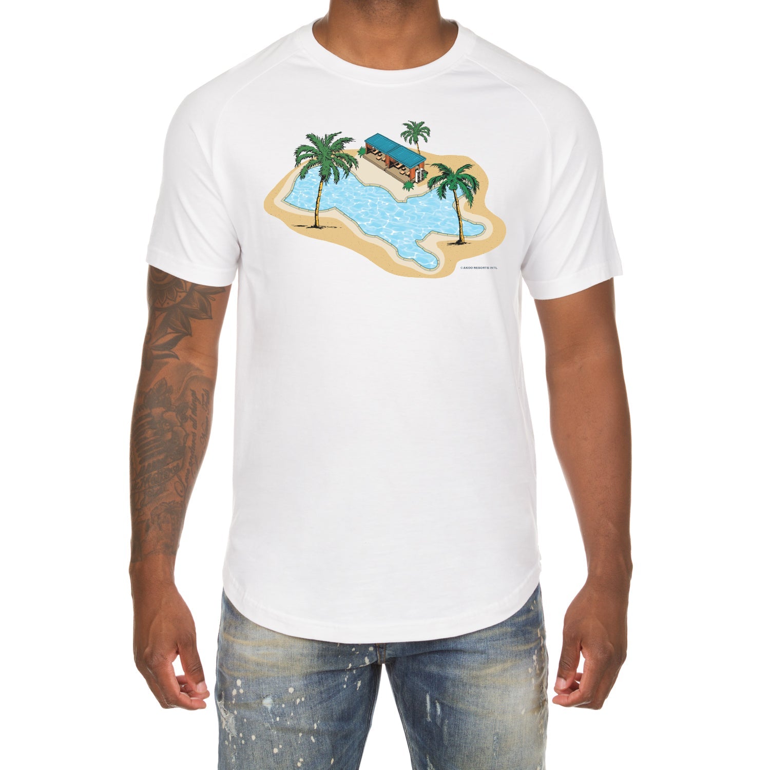 Pool Scoop SS Tee (White)