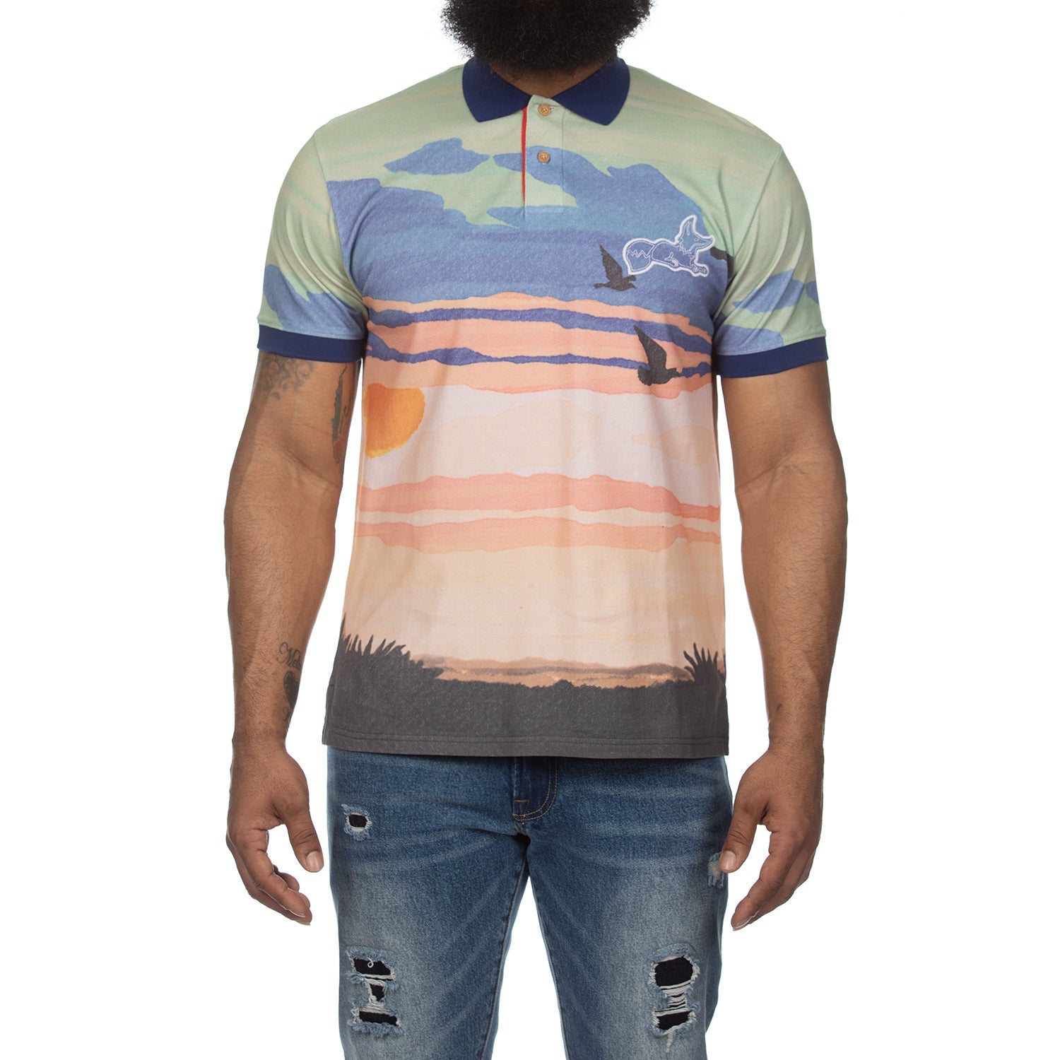 Horizon SS Polo Akoo Mens (Blue Depths)