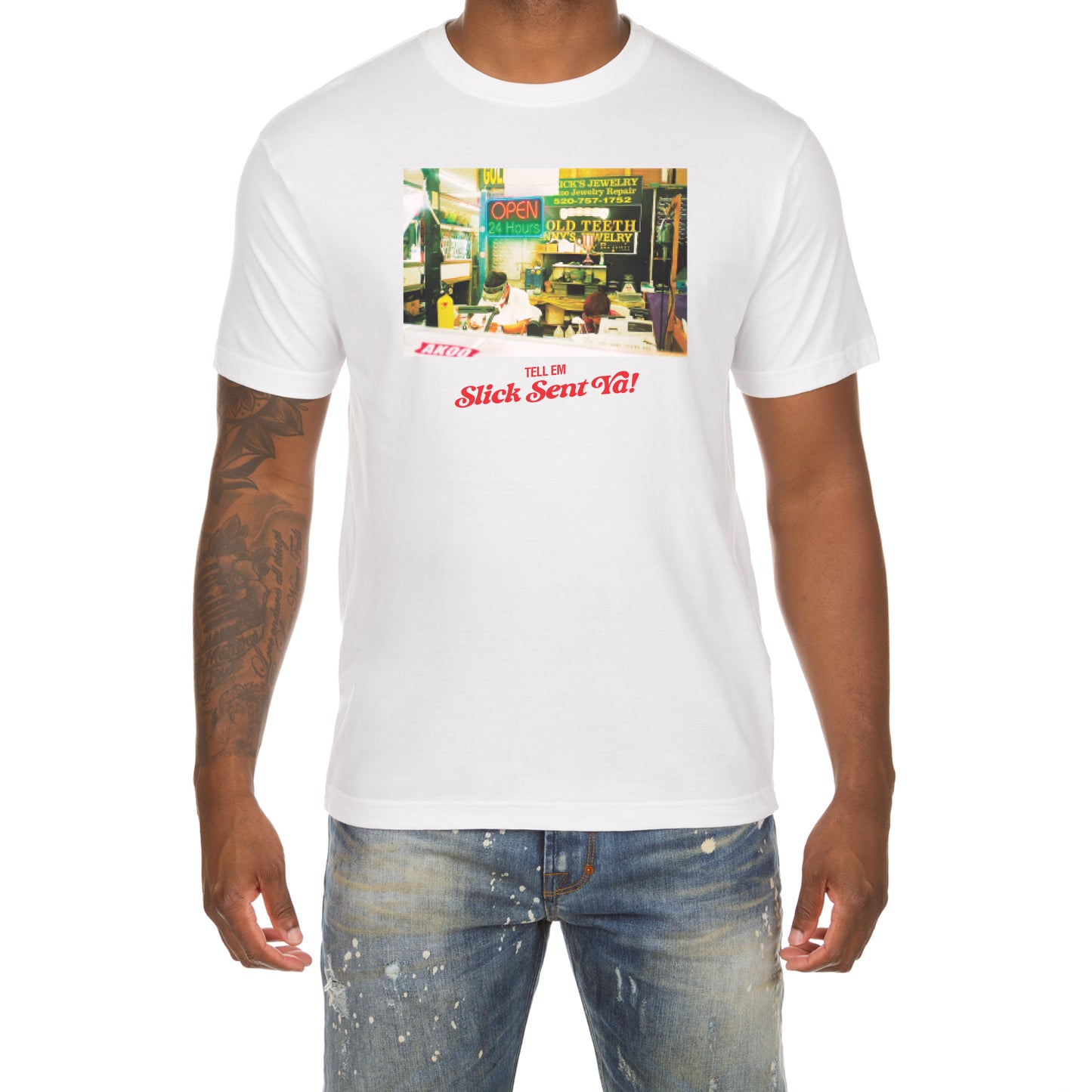 Akoo Mens Slick Sent Ya SS Tee (Bleach White)